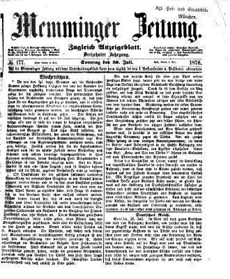 Memminger Zeitung Sonntag 30. Juli 1876