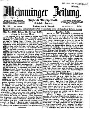 Memminger Zeitung Freitag 4. August 1876