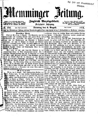 Memminger Zeitung Mittwoch 9. August 1876