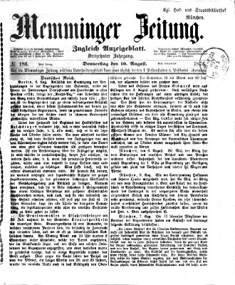 Memminger Zeitung Donnerstag 10. August 1876