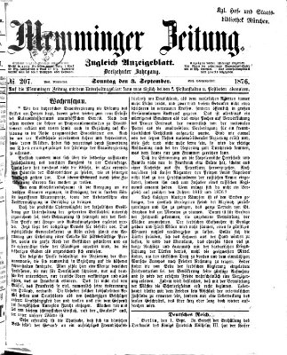 Memminger Zeitung Sonntag 3. September 1876