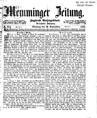 Memminger Zeitung Dienstag 12. September 1876