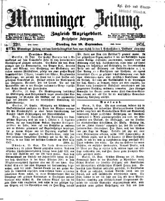 Memminger Zeitung Dienstag 19. September 1876