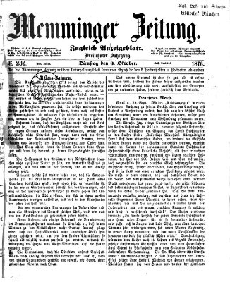 Memminger Zeitung Dienstag 3. Oktober 1876