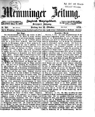 Memminger Zeitung Freitag 13. Oktober 1876