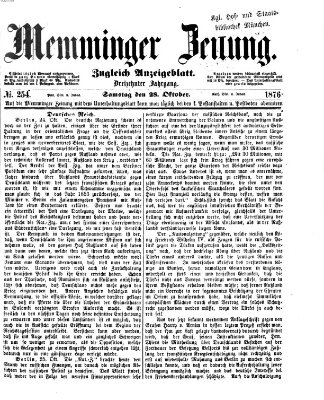 Memminger Zeitung Samstag 28. Oktober 1876