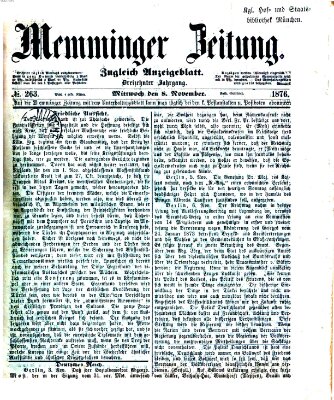 Memminger Zeitung Mittwoch 8. November 1876