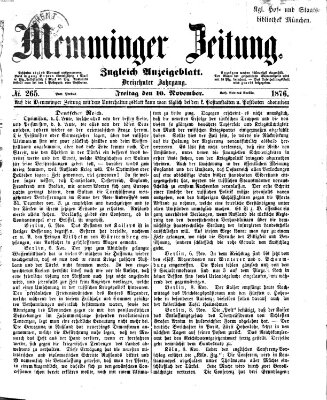 Memminger Zeitung Freitag 10. November 1876