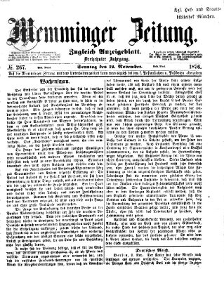 Memminger Zeitung Sonntag 12. November 1876