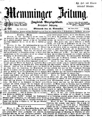 Memminger Zeitung Mittwoch 15. November 1876