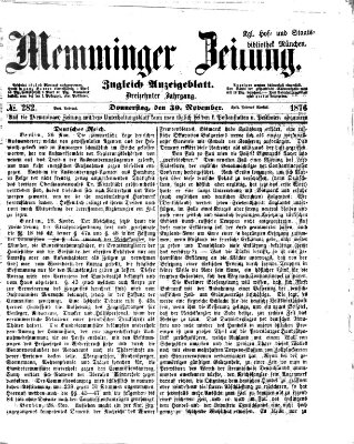 Memminger Zeitung Donnerstag 30. November 1876