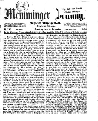 Memminger Zeitung Dienstag 5. Dezember 1876