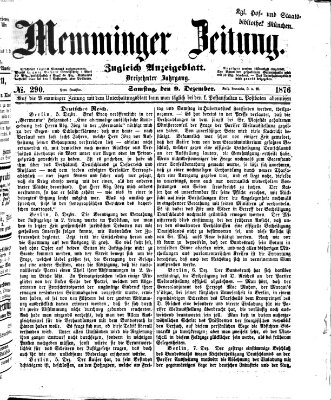 Memminger Zeitung Samstag 9. Dezember 1876