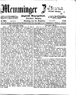 Memminger Zeitung Dienstag 19. Dezember 1876