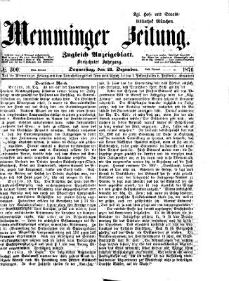 Memminger Zeitung Donnerstag 21. Dezember 1876