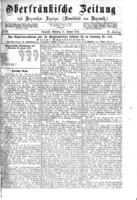 Oberfränkische Zeitung und Bayreuther Anzeiger (Bayreuther Anzeiger) Samstag 22. Januar 1876