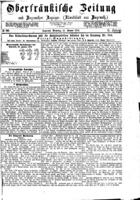 Oberfränkische Zeitung und Bayreuther Anzeiger (Bayreuther Anzeiger) Dienstag 25. Januar 1876