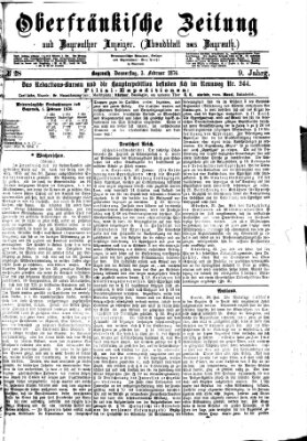 Oberfränkische Zeitung und Bayreuther Anzeiger (Bayreuther Anzeiger) Donnerstag 3. Februar 1876