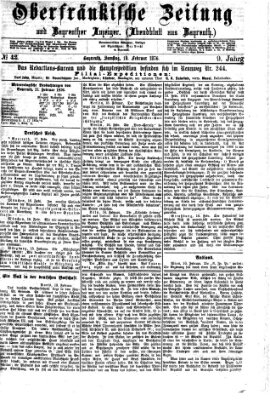 Oberfränkische Zeitung und Bayreuther Anzeiger (Bayreuther Anzeiger) Samstag 19. Februar 1876