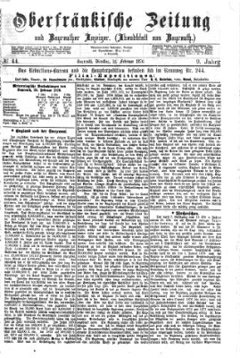 Oberfränkische Zeitung und Bayreuther Anzeiger (Bayreuther Anzeiger) Dienstag 22. Februar 1876