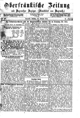 Oberfränkische Zeitung und Bayreuther Anzeiger (Bayreuther Anzeiger) Samstag 26. Februar 1876