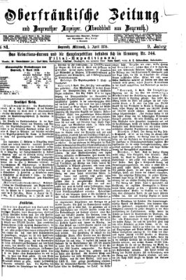 Oberfränkische Zeitung und Bayreuther Anzeiger (Bayreuther Anzeiger) Mittwoch 5. April 1876