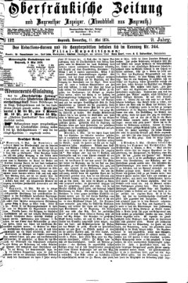 Oberfränkische Zeitung und Bayreuther Anzeiger (Bayreuther Anzeiger) Donnerstag 11. Mai 1876