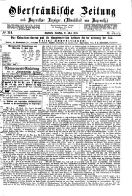 Oberfränkische Zeitung und Bayreuther Anzeiger (Bayreuther Anzeiger) Samstag 13. Mai 1876