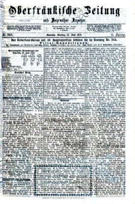 Oberfränkische Zeitung und Bayreuther Anzeiger (Bayreuther Anzeiger) Montag 12. Juni 1876