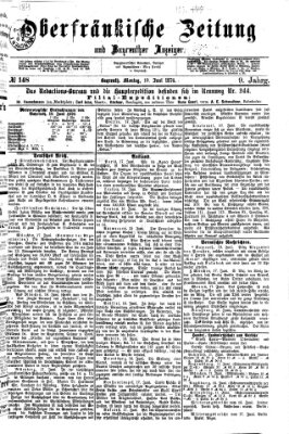 Oberfränkische Zeitung und Bayreuther Anzeiger (Bayreuther Anzeiger) Montag 19. Juni 1876