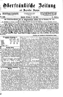 Oberfränkische Zeitung und Bayreuther Anzeiger (Bayreuther Anzeiger) Mittwoch 21. Juni 1876