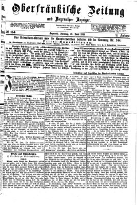 Oberfränkische Zeitung und Bayreuther Anzeiger (Bayreuther Anzeiger) Sonntag 25. Juni 1876