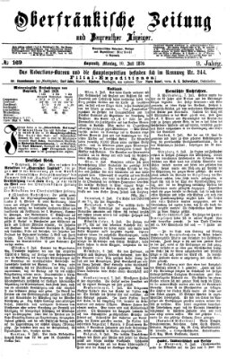 Oberfränkische Zeitung und Bayreuther Anzeiger (Bayreuther Anzeiger) Montag 10. Juli 1876