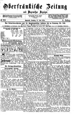 Oberfränkische Zeitung und Bayreuther Anzeiger (Bayreuther Anzeiger) Samstag 22. Juli 1876