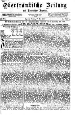 Oberfränkische Zeitung und Bayreuther Anzeiger (Bayreuther Anzeiger) Dienstag 25. Juli 1876