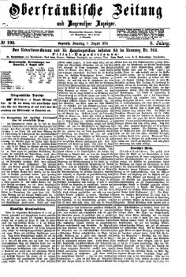 Oberfränkische Zeitung und Bayreuther Anzeiger (Bayreuther Anzeiger) Samstag 5. August 1876