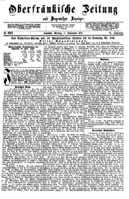 Oberfränkische Zeitung und Bayreuther Anzeiger (Bayreuther Anzeiger) Montag 11. September 1876