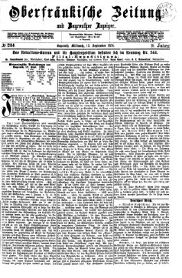 Oberfränkische Zeitung und Bayreuther Anzeiger (Bayreuther Anzeiger) Mittwoch 13. September 1876