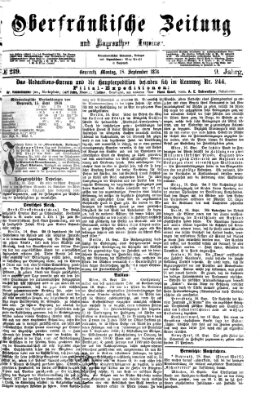 Oberfränkische Zeitung und Bayreuther Anzeiger (Bayreuther Anzeiger) Montag 18. September 1876