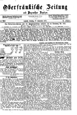 Oberfränkische Zeitung und Bayreuther Anzeiger (Bayreuther Anzeiger) Samstag 30. September 1876