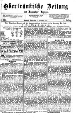 Oberfränkische Zeitung und Bayreuther Anzeiger (Bayreuther Anzeiger) Donnerstag 19. Oktober 1876