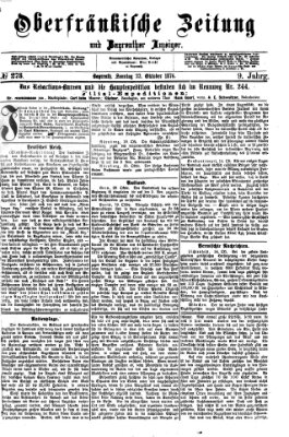 Oberfränkische Zeitung und Bayreuther Anzeiger (Bayreuther Anzeiger) Sonntag 22. Oktober 1876