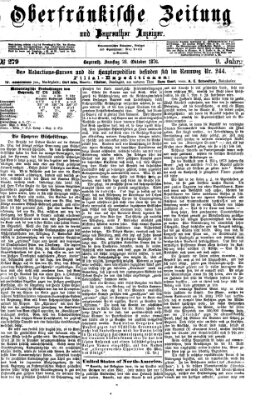 Oberfränkische Zeitung und Bayreuther Anzeiger (Bayreuther Anzeiger) Samstag 28. Oktober 1876