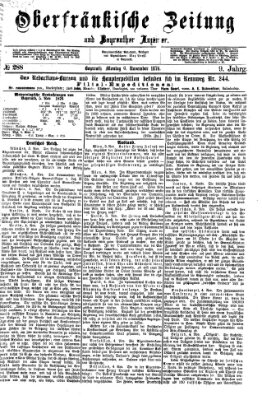 Oberfränkische Zeitung und Bayreuther Anzeiger (Bayreuther Anzeiger) Montag 6. November 1876