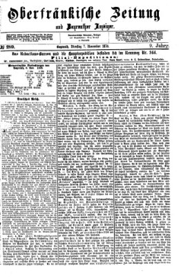 Oberfränkische Zeitung und Bayreuther Anzeiger (Bayreuther Anzeiger) Dienstag 7. November 1876