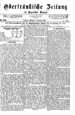 Oberfränkische Zeitung und Bayreuther Anzeiger (Bayreuther Anzeiger) Mittwoch 8. November 1876