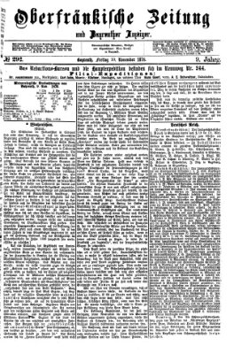 Oberfränkische Zeitung und Bayreuther Anzeiger (Bayreuther Anzeiger) Freitag 10. November 1876