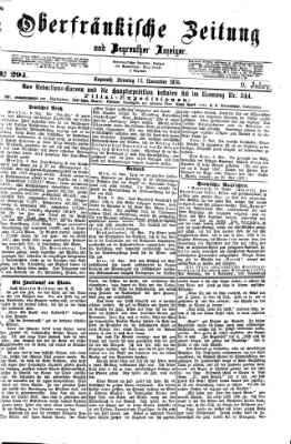 Oberfränkische Zeitung und Bayreuther Anzeiger (Bayreuther Anzeiger) Sonntag 12. November 1876