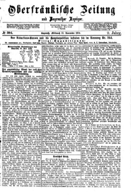 Oberfränkische Zeitung und Bayreuther Anzeiger (Bayreuther Anzeiger) Mittwoch 22. November 1876