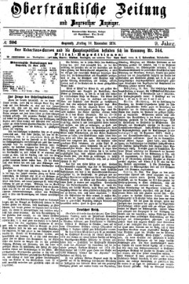 Oberfränkische Zeitung und Bayreuther Anzeiger (Bayreuther Anzeiger) Freitag 24. November 1876